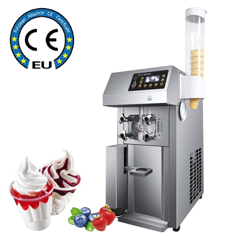 Commercial Soft Ice Cream Machine Factory Outlet Ice Cream Maker Desktop 3 Taste Ice Cream Vending Machine