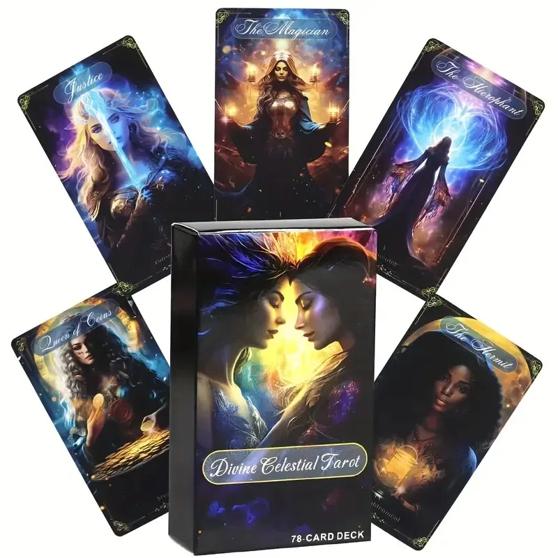 Divine Celestial Tarot Deck Stock Divination Cards for Fortune Telling, Mystical Guidance and Spiritual Insight For Beginners