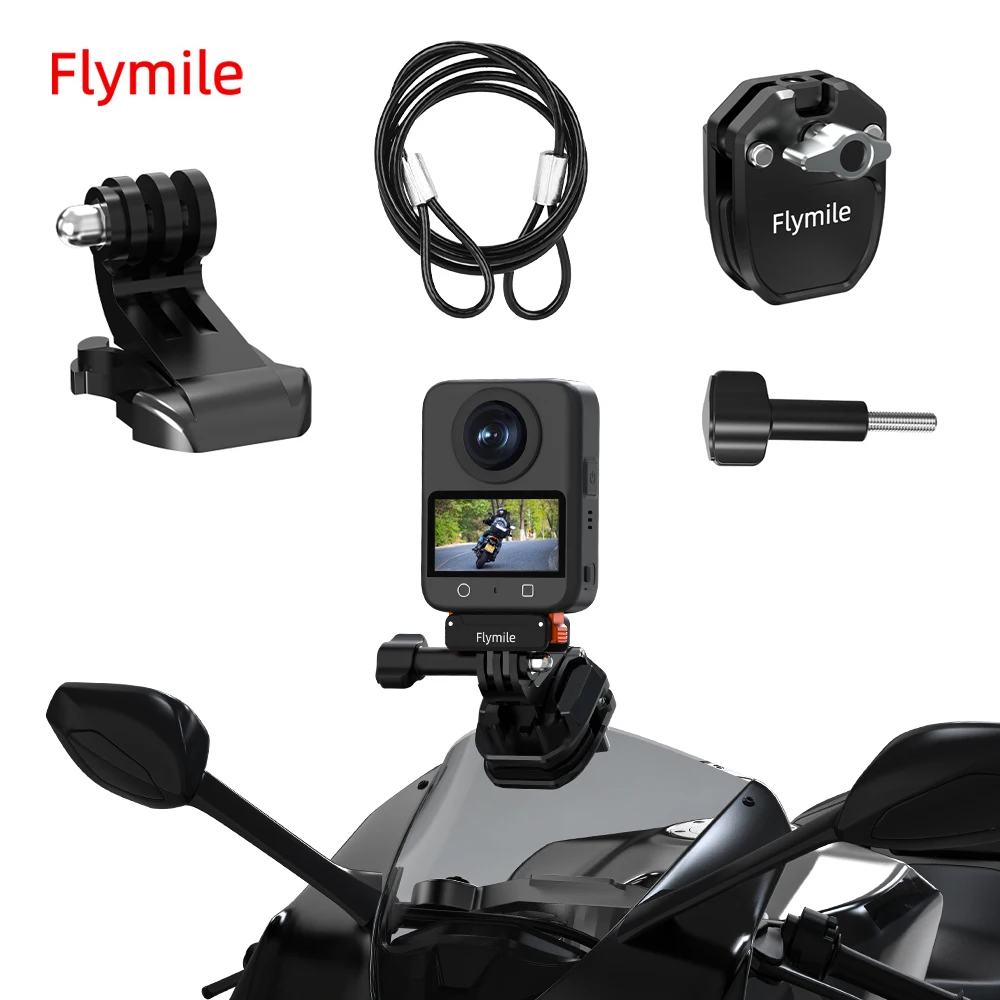 

Flymile Motorcycle Windshield Clip Camera Mount Clamp for DJI Action 5 Pro/Osmo 360/Gopro 13 /Insta360 X5/Go Ultra Accessories
