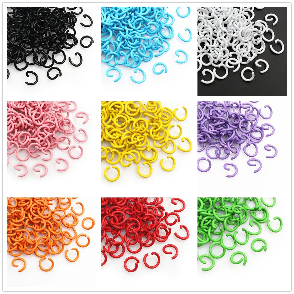 200pcs Colorful Metal Open Jump Rings 6-10mm Split Rings DIY Jewelry Making Accessories Findings Supplies for Necklace Chains