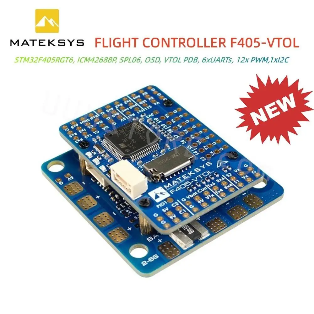 

MATEK F405-VTOL Flight Controller Baro OSD MicroSD Card Blackbox 2-6S LiPo ArduPilot INAV for RC Multirotor Fixed-Wing Airplane