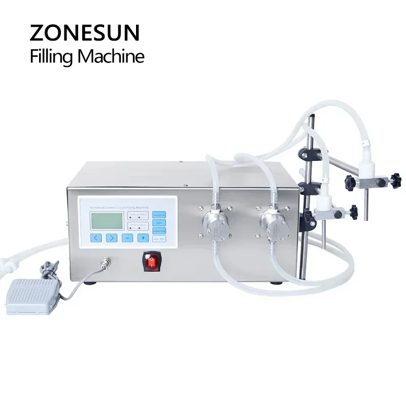 

ZONESUN ZS-MPZ2 Single Nozzle Magnetic Pump Liquid Filling Machine for Water, Juice, Milk & Cosmetic Bottle Packaging