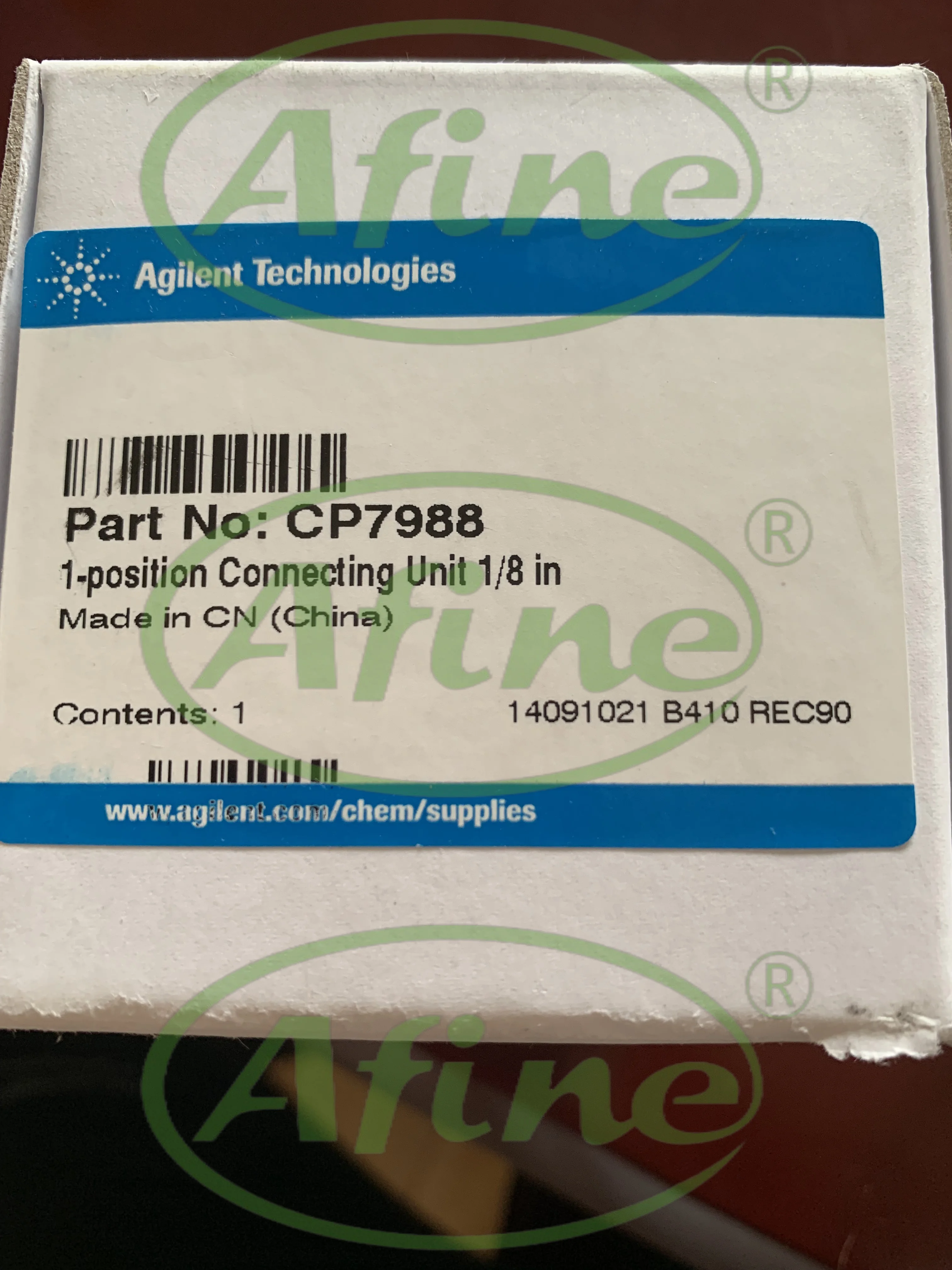 Afine-agilent cp7988ガスクリーニングコネクティングユニット、1ポジション、1/8インチ