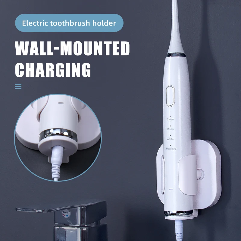 Minimally Designed Toothbrush Storage Rack with No Drilling and Wall Mounted Design, Bathroom Electric Toothbrush Rack Storage gallery 4