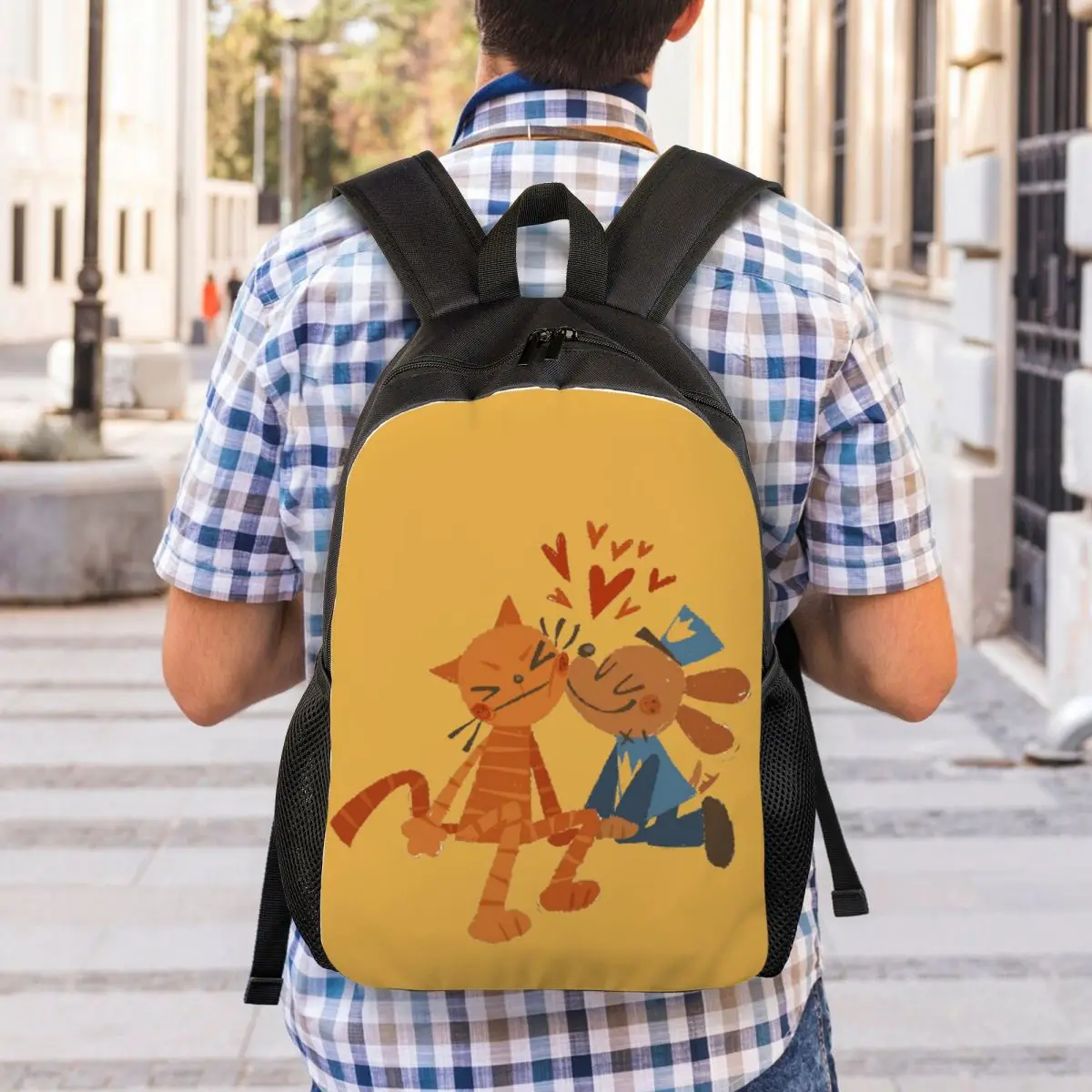 Custom Dogs Wallpaper Backpack Women Men Casual Bookbag for College School Funny Manga Cartoon Bags