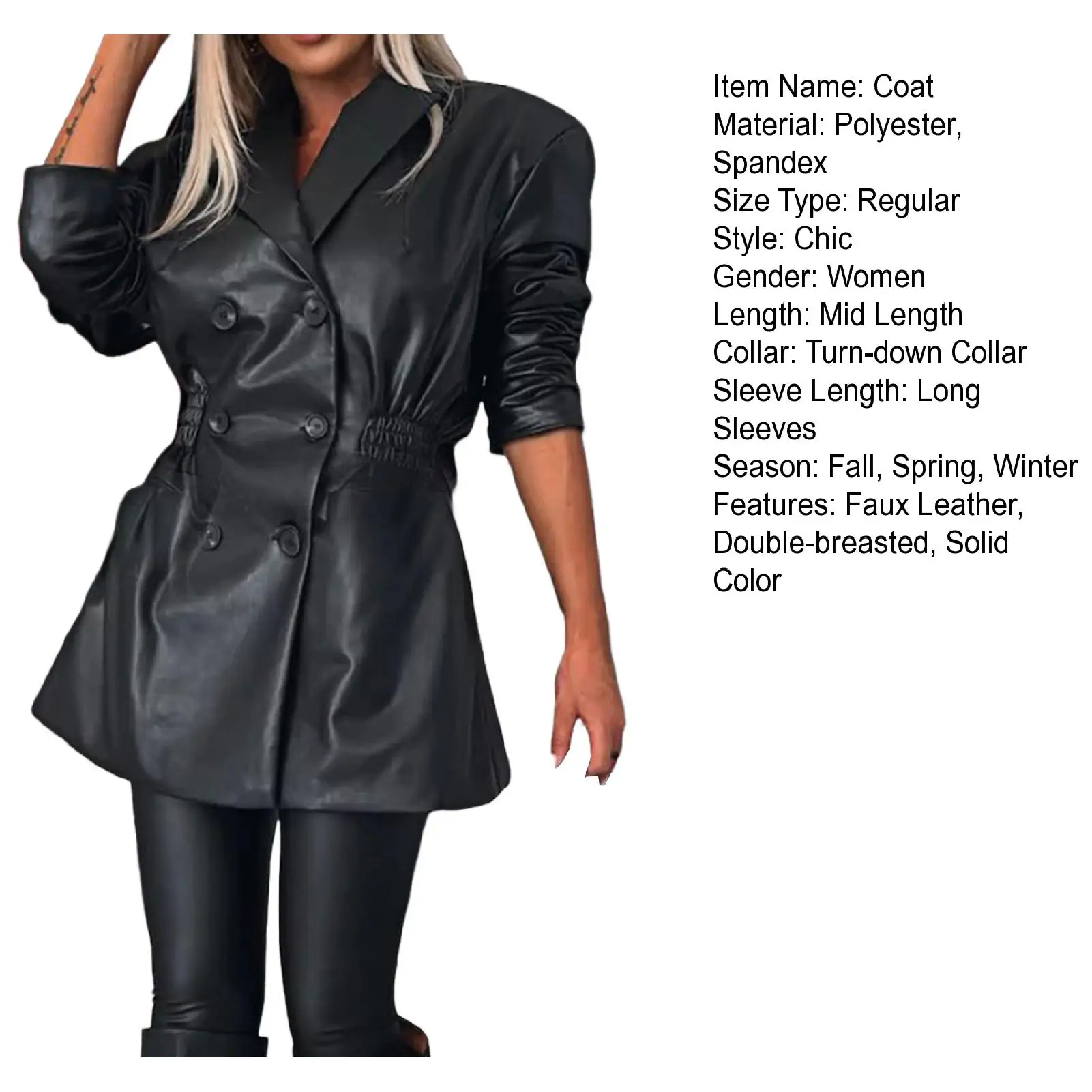 Cool แจ็คเก็ตฤดูหนาวเสื้อสเวตเตอร์ถักหนังสังเคราะห์คอตั้ง Lady เสื้อคลุมฤดูใบไม้ร่วง Slim Fit เสื้อฝนสำหรับช้อปปิ้ง