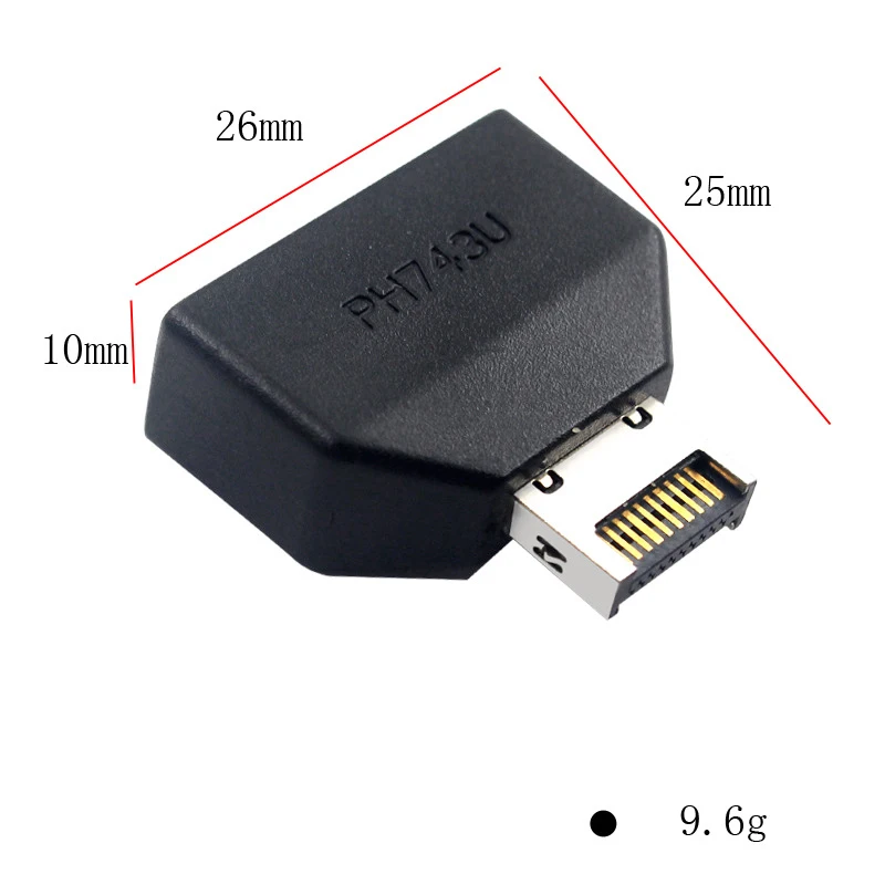 Motherboard Front Panel USB Type-E to 19/20Pin Header Extension Adapter Converter 5Gbps Data Transfer Plug & Play for Desktop PC
