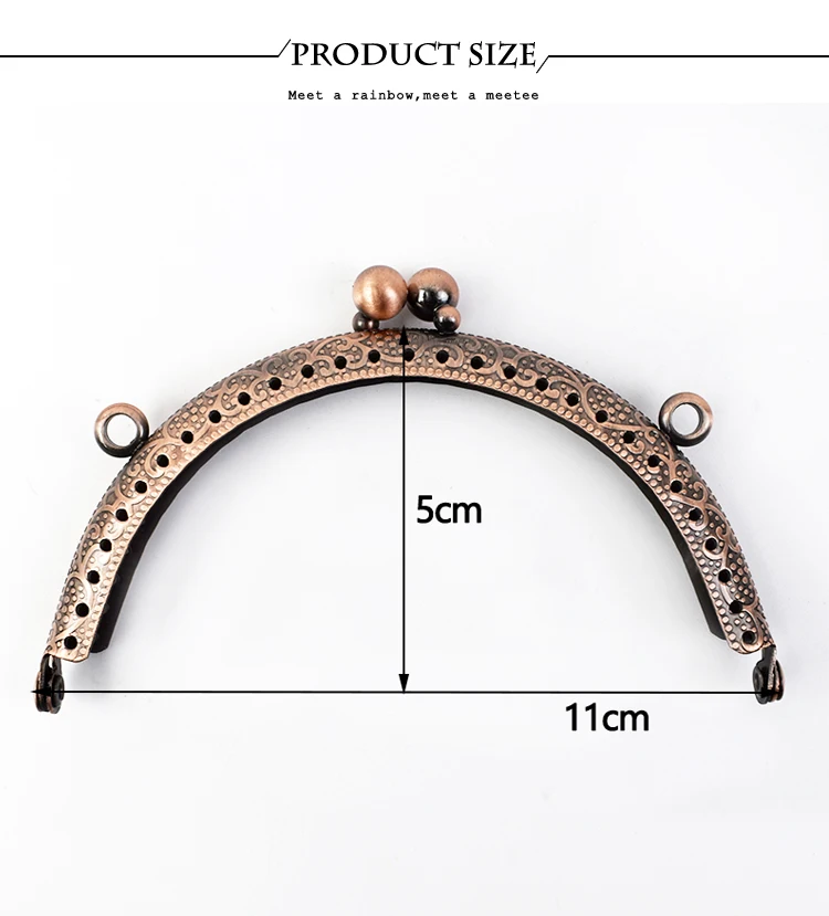 2/5/10Pcs Deepeel 10.5cm New Embossed Bead Metal Bag Handle Women Purse Frame Handbag Kiss Clasp DIY Sewing Brackets Accessories