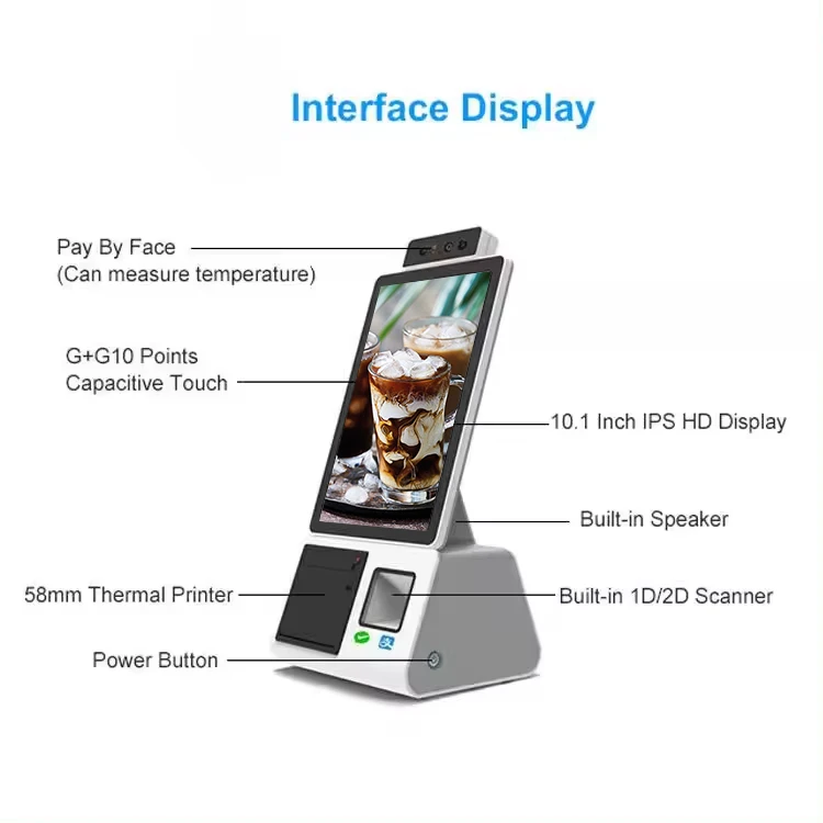 WUXIN 10.1inch windows cash register machine  terminal square contactless payment point of sale  restaurant the used by kfc