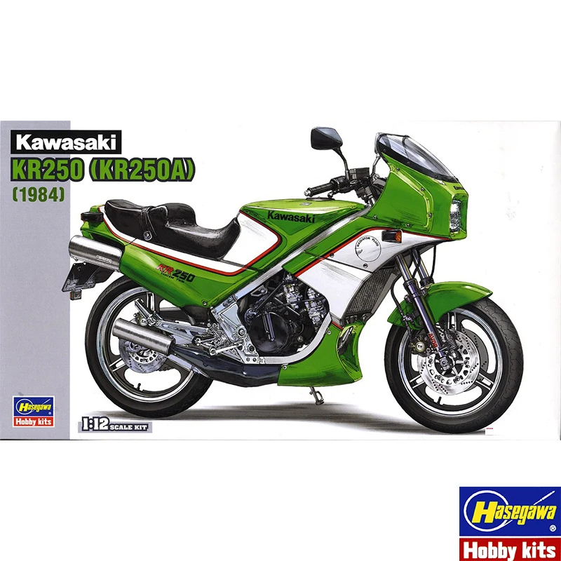 Static Assembled Car Model Hasegawa-21512 1/12 Scale For Kawasaki KR250 KR250A Motorcycle 1984 Motorcycle Model Kit