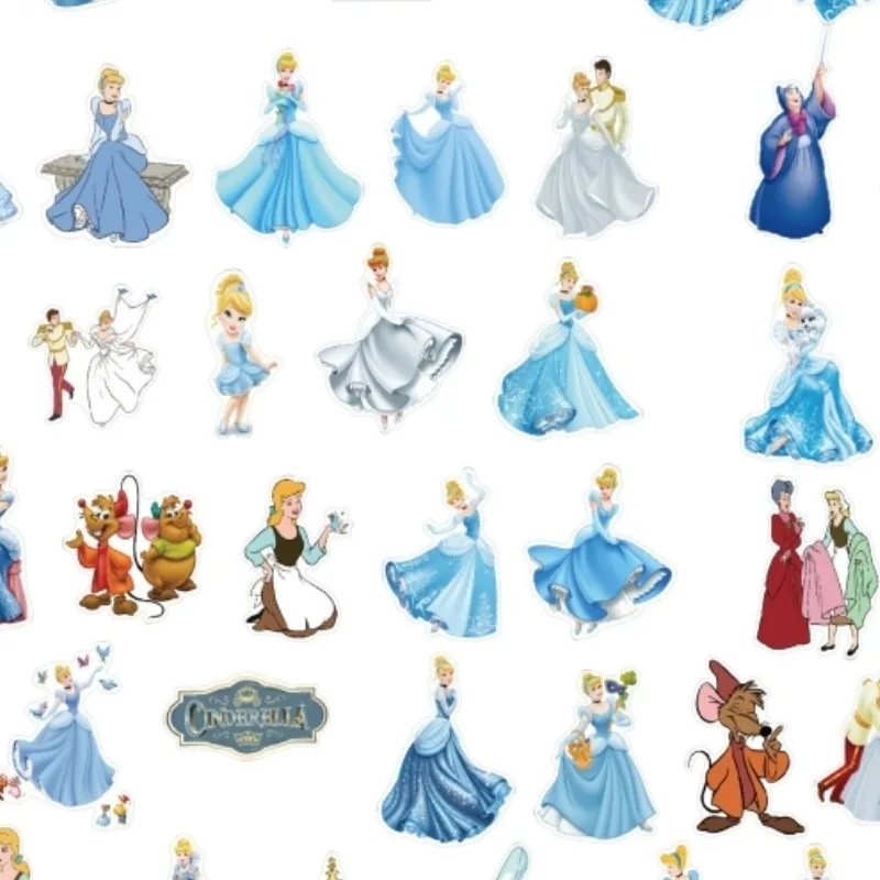 50pcs Cinderella Anime Stickers Suitcase Stationery Water Cup Mobile Phone Scooter Laptop Refrigerator Decoration Stickers