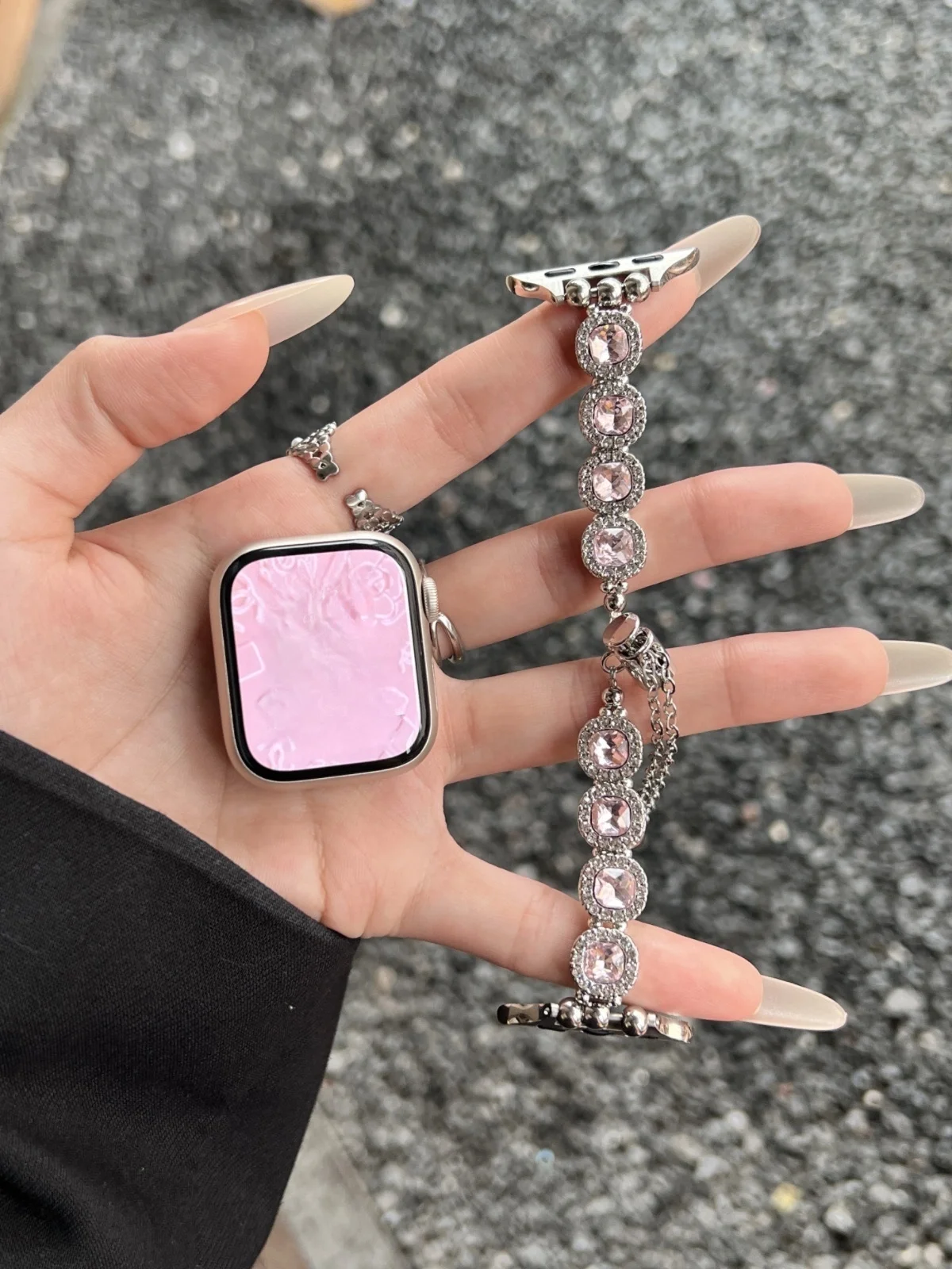 

Compatible with iWatch strap 38mm 40mm 41mm 42mm 44mm 45mm 49mm square candy colored diamond fashionable strap