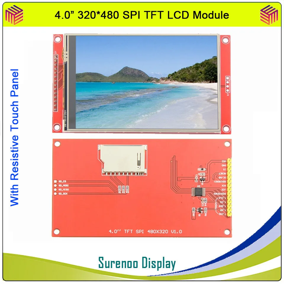 

4.0" inch 480*320 MCU SPI Serial TFT LCD Module Display Screen with Touch Panel Build-in Driver ST7796S