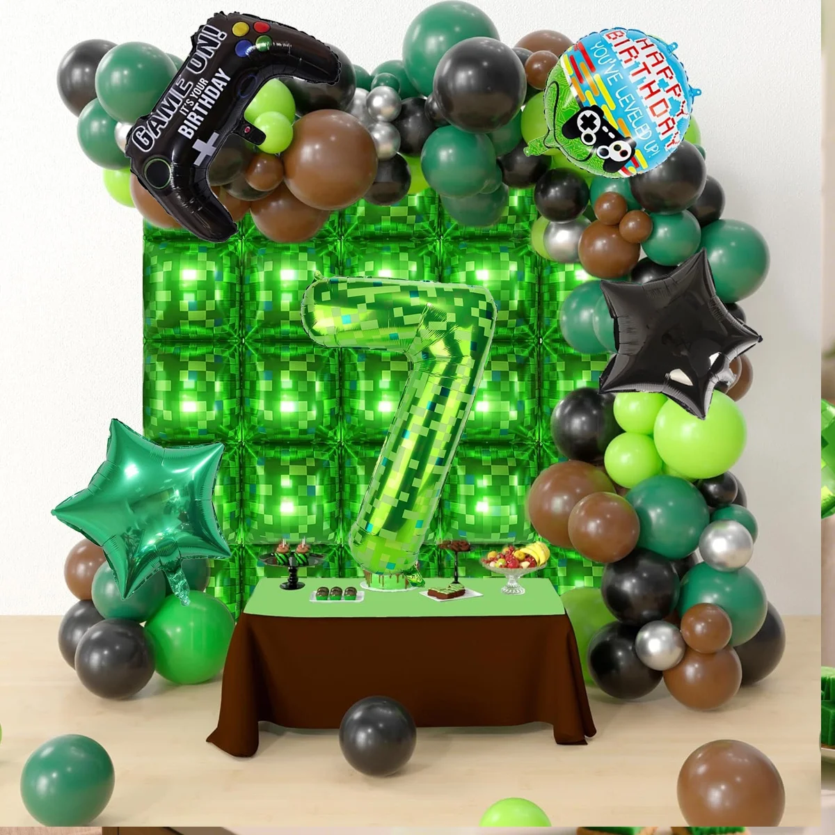 Spiel Thema Geburtstag Ballon Set 40 zoll Pixel Digital Ballon 0-9 Spielkonsole Geformt Ballon Geburtstag Party Dekoration – Detail 2