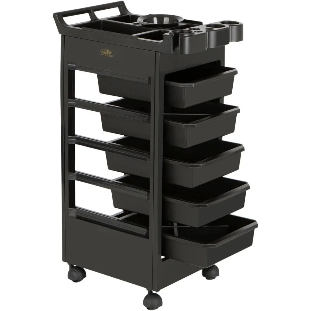 

Professional Salon Trolley Cart – MEI-3010 Rolling Utility Cart with 5 Removable Storage Drawers, Color Mixing