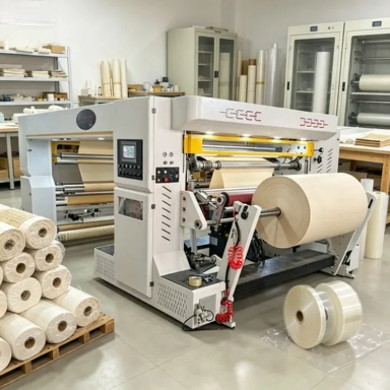 Automatic Fabric Slitting Machine Textile Roll Cutting and Rewinding Machine PLC Servo Control High Precision Strip Cutter
