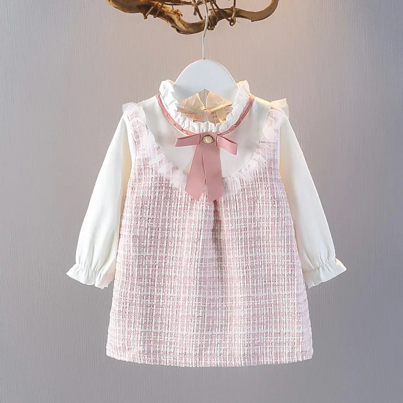 Girls' Spring And Autumn 2026 New Fashionable Baby Long Sleeve Princess Dress Fairy Year Dress