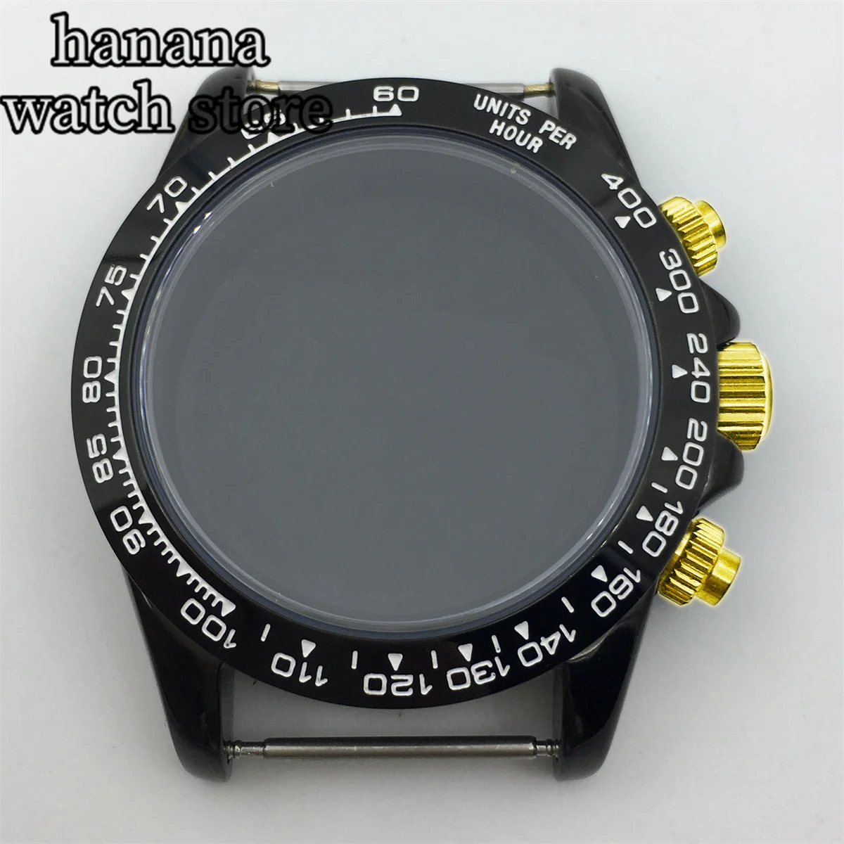 VK63 حافظة 39 مللي متر VK63 حافظة من الفولاذ المقاوم للصدأ الياقوت الزجاج السيراميك الحافة ساعة رجالي اكسسوارات تناسب حركة الكوارتز VK63 ​ ​