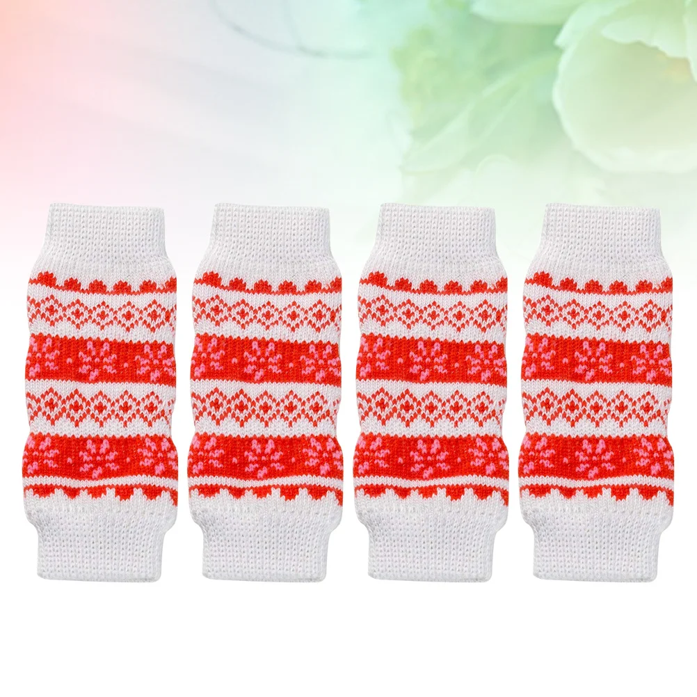 

4Pcs Pet Leg Protector Anti-Urine Warm Knee Pad Durable Cotton Elastic Mouth and Cats Christmas S