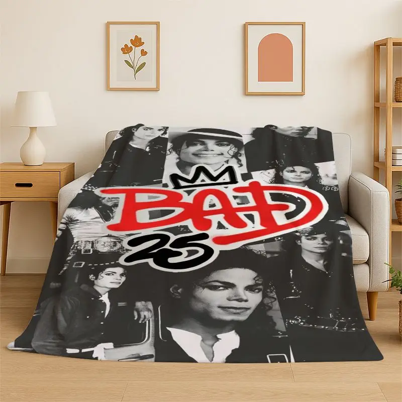 Retro MJ Michael Jackson King of Pop Soft Flannel Throw Blanket,Cozy Blanket for Bed,Couch,Sofa,Bedroom,Living Room,Travel