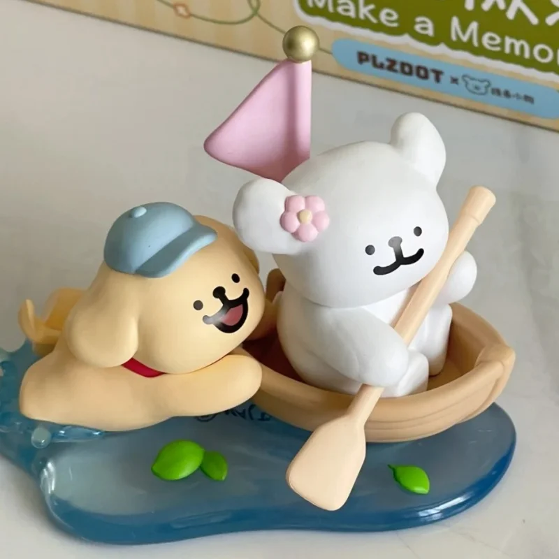 الأصلي Plzdot خط المالطية جرو سعيد نزهة سلسلة صندوق أعمى التماثيل العصرية لطيف الدمى هدية عيد ميلاد الحلي فتاة اللعب