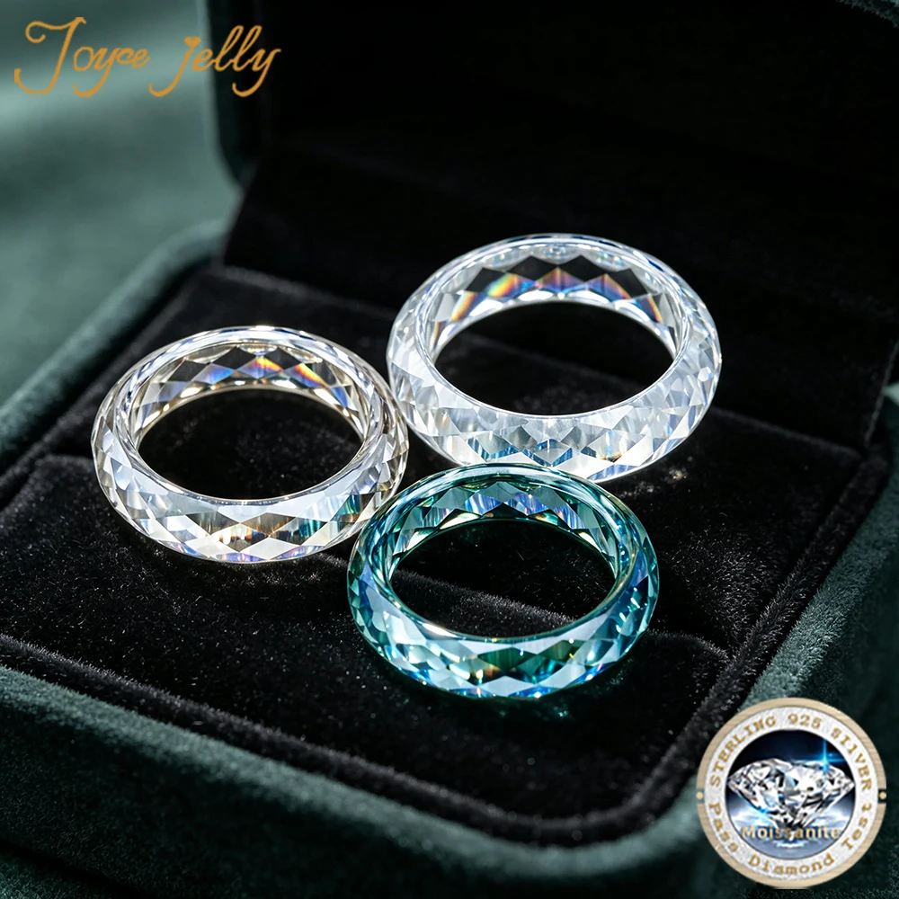 JoyceJelly 3-color Moissanite Diamond Ring Proposal Engagement Wedding Anniversary Gift Luxury High Quality Rare Jewelry Hip Hop