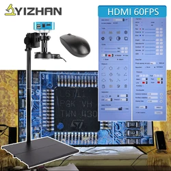 YIZHAN Electronics Microscope Built-in Measurement Software FHD HDMI 60FPS USB VGA 13/48MP 4K Microscope For Soldering 150X Lens