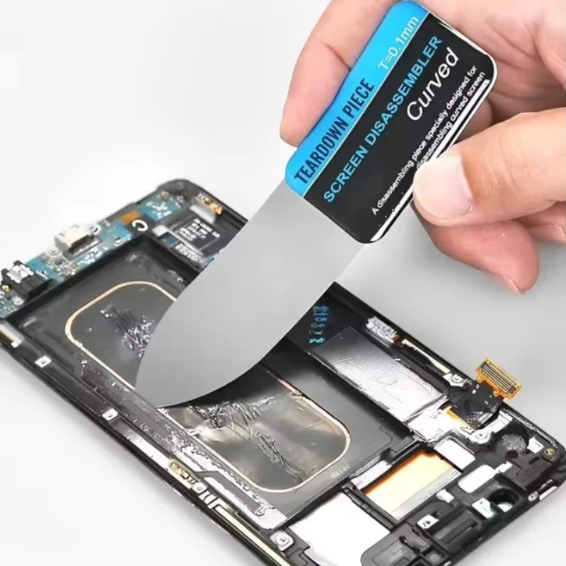 1-5Pcs Ultra Thin Flexible Steel Metal Spudger Pry Card Mobile Phone LCD Screen Opening Tool Curved Disassemble for iPhone