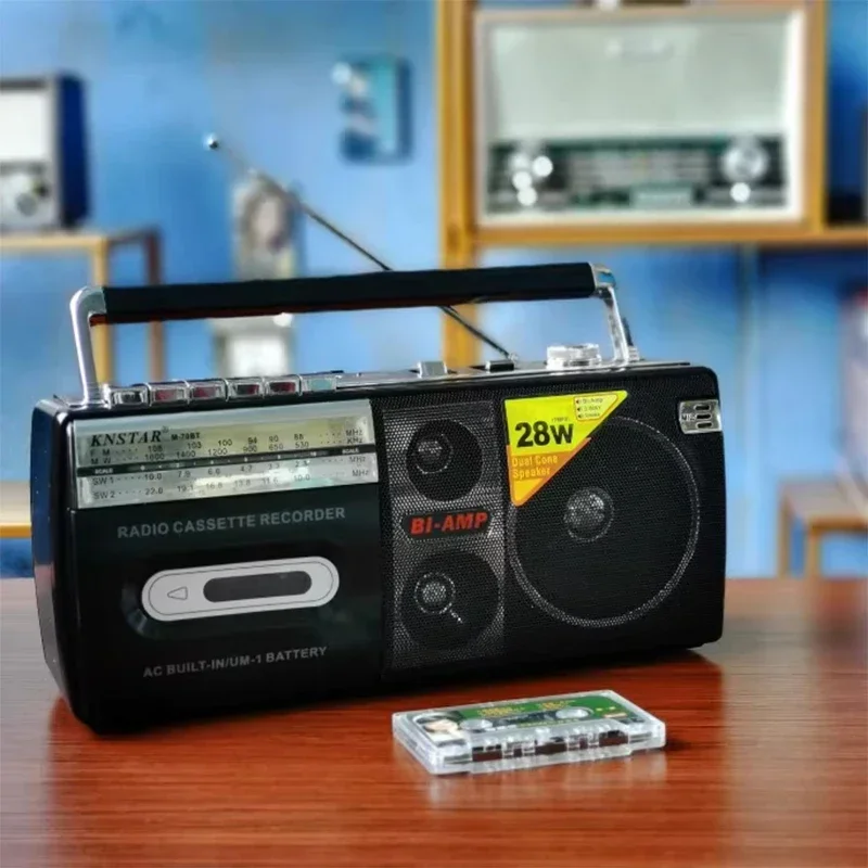 RX-M70USB Portable Vintage Retro USB AM/FM/SW Multiband Radio Stereo Wireless Bluetooth Boombox MP3 Audio Cassette Tape Player