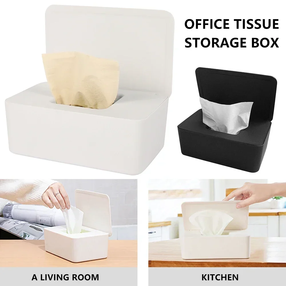 New Dustproof Wet Tissue Box with Lid Baby Nappy Wet Tissue Storage Holder Dispenser for Home Car Office Paper Tissue Organizer