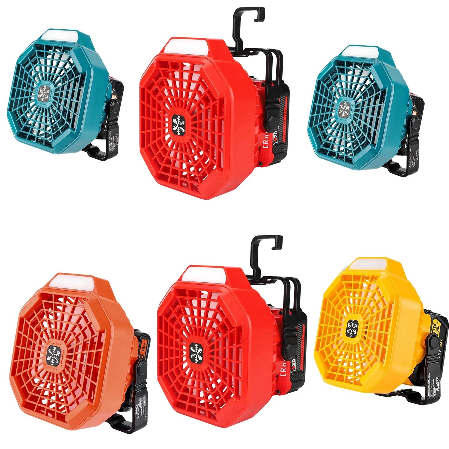 Cordless Camping Fan For Makita/Dewalt/Bosch Milwaukee /Black Decker /craftsman With 9 W LED Light Remote Control