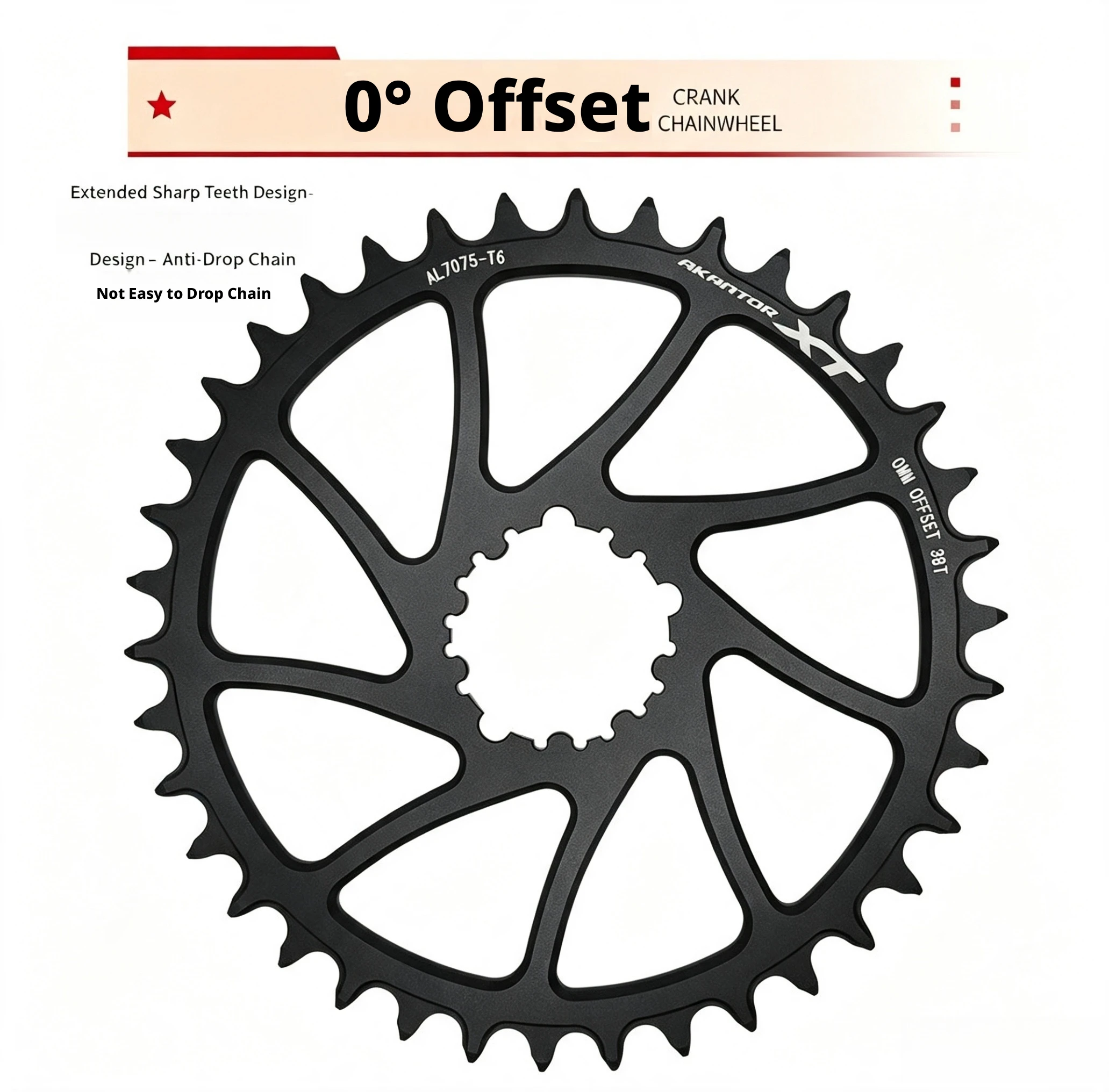 AKANTOR XT Hollowtech MTB Kurbelgarnitur 104 BCD 170mm Fahrradkurbelarm 34-40T Kettenblatt 9-12-Gang Mountainbike Kurbelsatz – Detail 10
