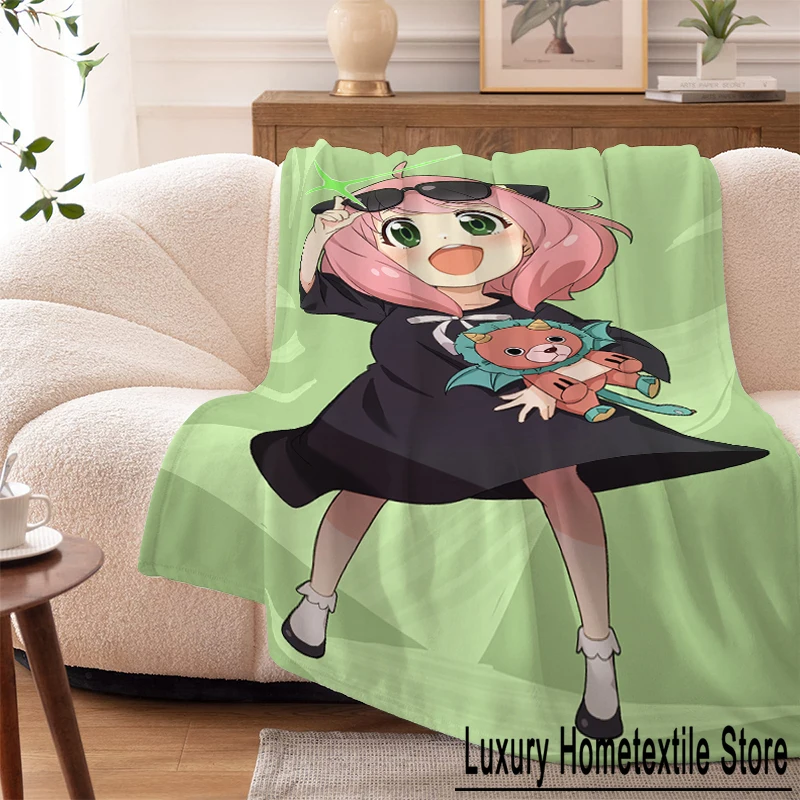 Custom Blanket Sofa S-Spy×Family Warm Knee Bed Fleece Camping Nap Winter Anime Fluffy Soft Blanket for Winter Microfiber Bedding