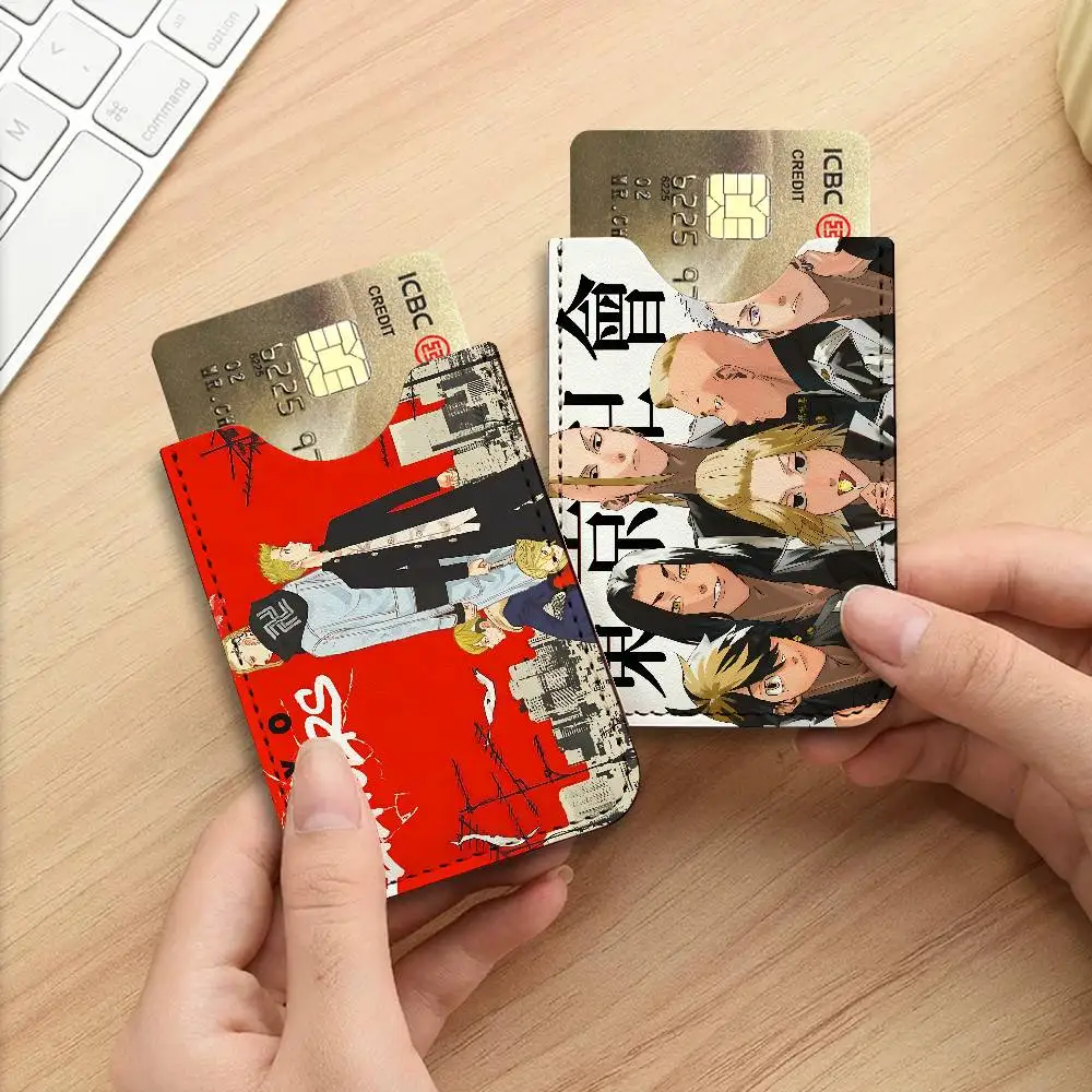 T-Tokyo R-Revengers Universal PU Leather Slim Card Wallet, ID Credit Card Organizer, Compact Portable Holder for Outdoor