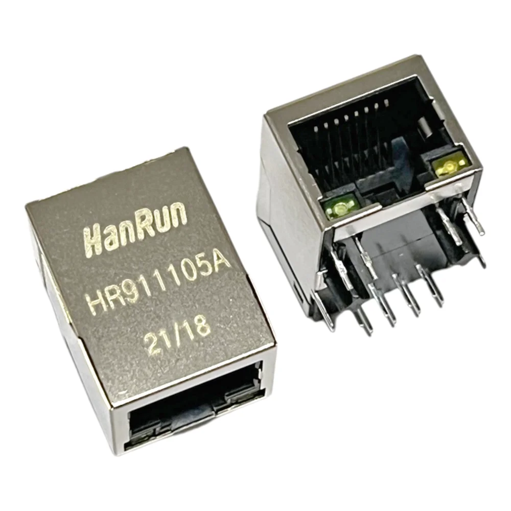 5/10PCS HR911105A Single Port RJ45 Connector With Magnetics Module And LED HR911105