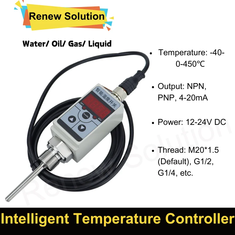 

Intelligent digital temperature controller temperature control switch transmitter PNP NPN 4-20mA