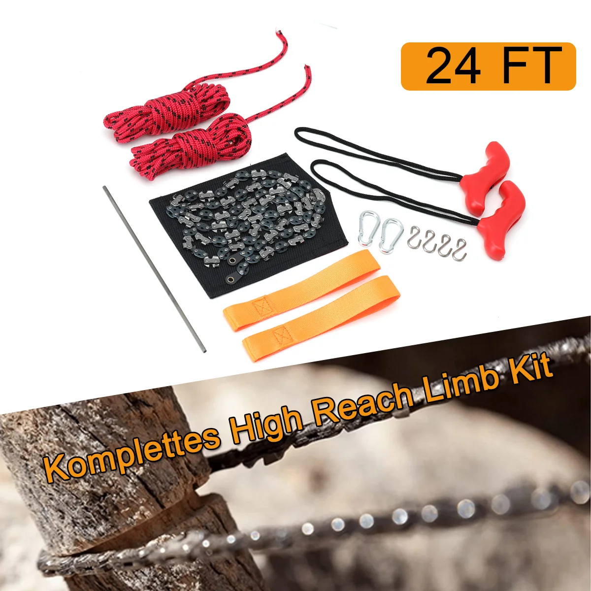 Tragbare Zugsäge 48 Zoll Handgeführte Drahtsäge Outdoor Survival Handkettensäge Multifunktions-Taschenkettensäge – Detail 10