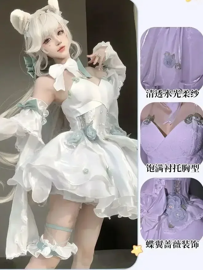 

Japan Genshin Impact Lynette Cosplay Costumes Anime Game Angel Courtyard Women Female Cosplay Clothing Halloween Carnival 2025