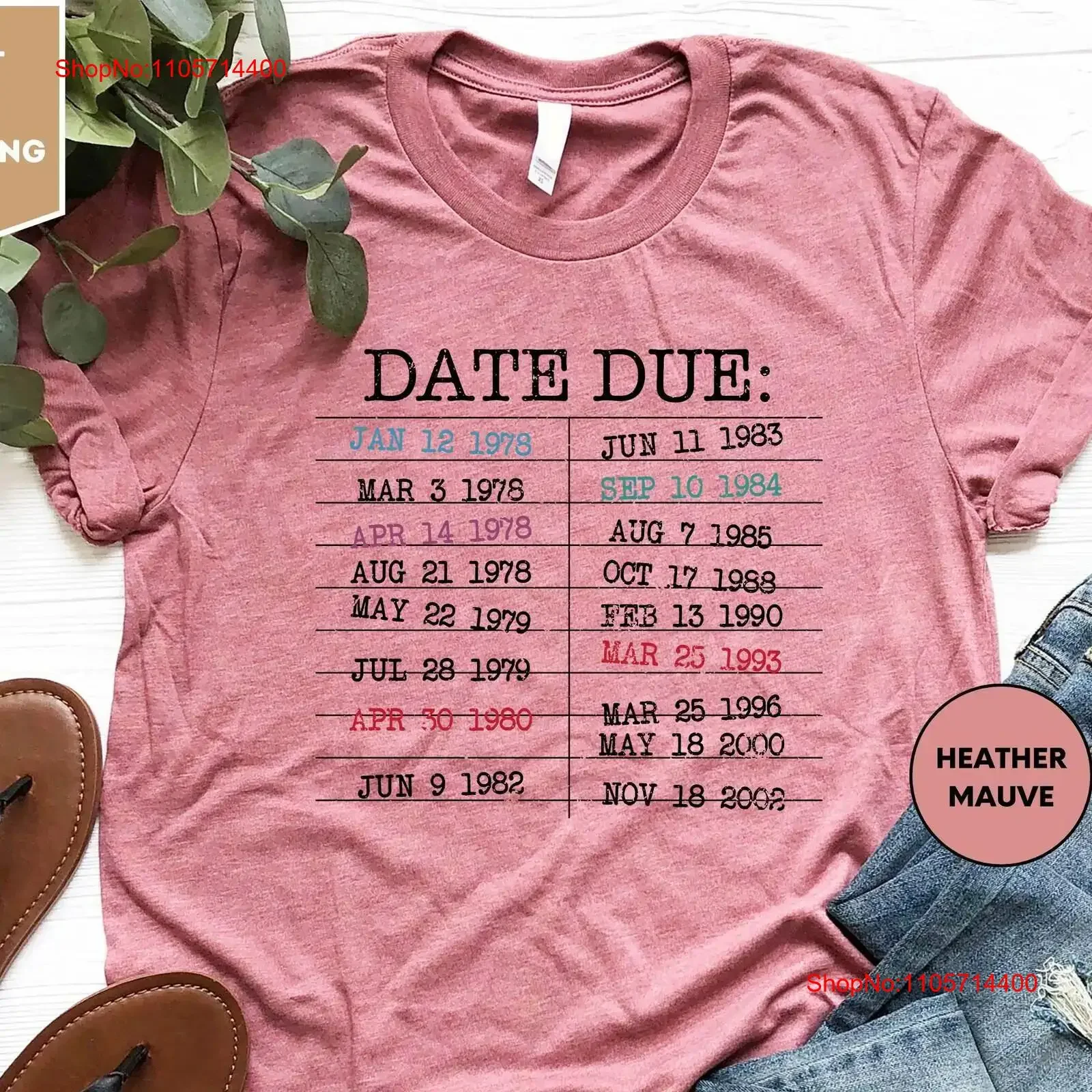 Library Card Due Date T Shirt Book Lovers Check Out Lover Teacher vintage Washed graphic Versatile Casual Comfortable Stretched