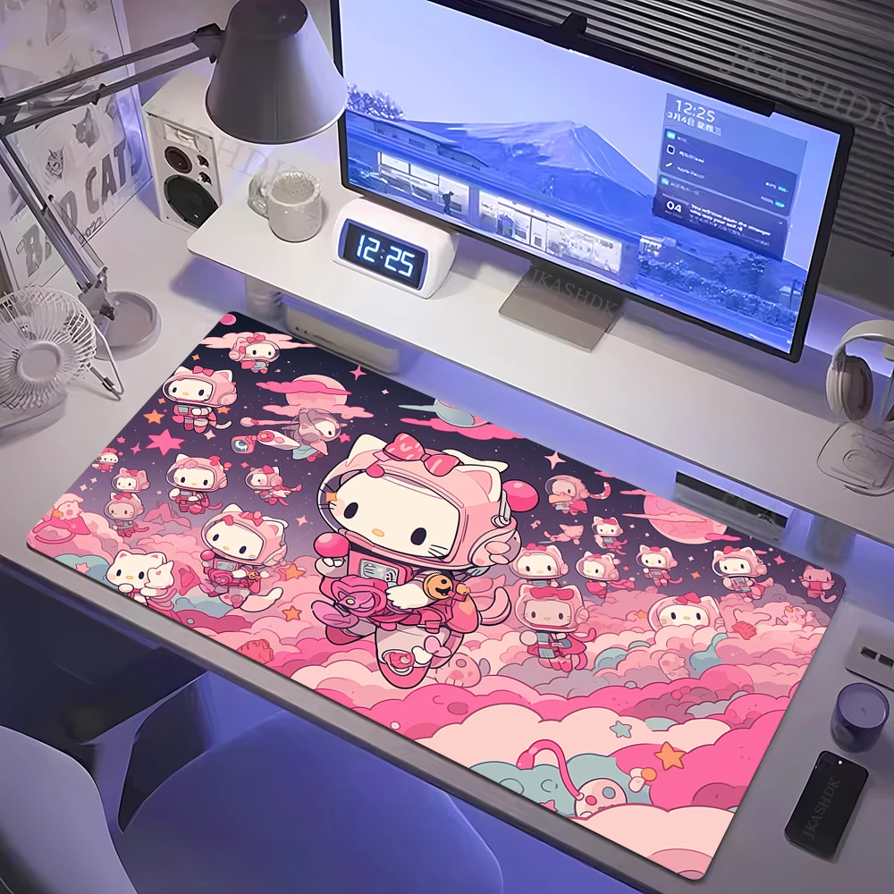 Pink Hellos Kitty Mousepad cute Anime Gamer Cabinet Mouse Pad kawaii Desk Mat PC Gaming Accessories Keyboard Pad HD print Carpet