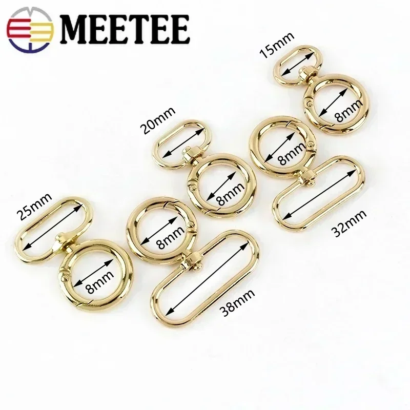 10/20Pcs 15-38mm Metal Gold Carabiner Buckle Bag Strap Lobster Snap Hook Belt Connect O Ring Clasp Keychain Hardware Accessories