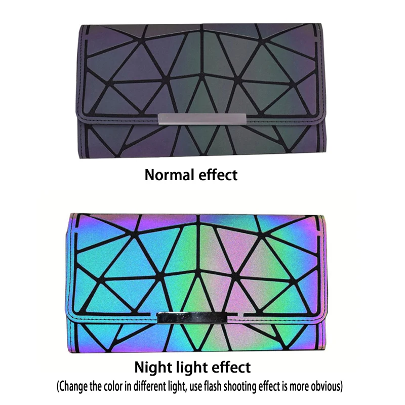 Dompet Panjang Wanita Geometris Bercahaya 2026, Dompet Wanita, Clutch, Tas Uang, Tempat Kartu Kredit Wanita, Dompet Koin