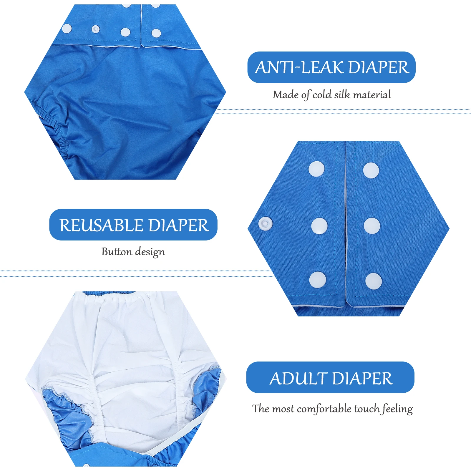 

1Pcs Breathable Waterproof Adult Diaper Washable Leak Proof Comfortable Sanitary Pants Reusable Leak Proof Underwear