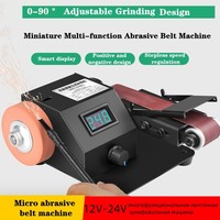 12V-24V Multifunctional Electric Belt Sander Polishing Machine Knife Sharpener DIY Woodworking Polishing Grinding Sander Grinder