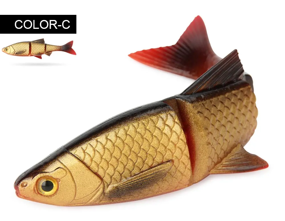 Spinpoler Swim Jerk Jointed Bait 3 segmentierte weiche Swimbait Angelköder 8 cm 9 cm 13 cm künstliche Drop Shot Jig Bass Barsch Tackle – Detail 8