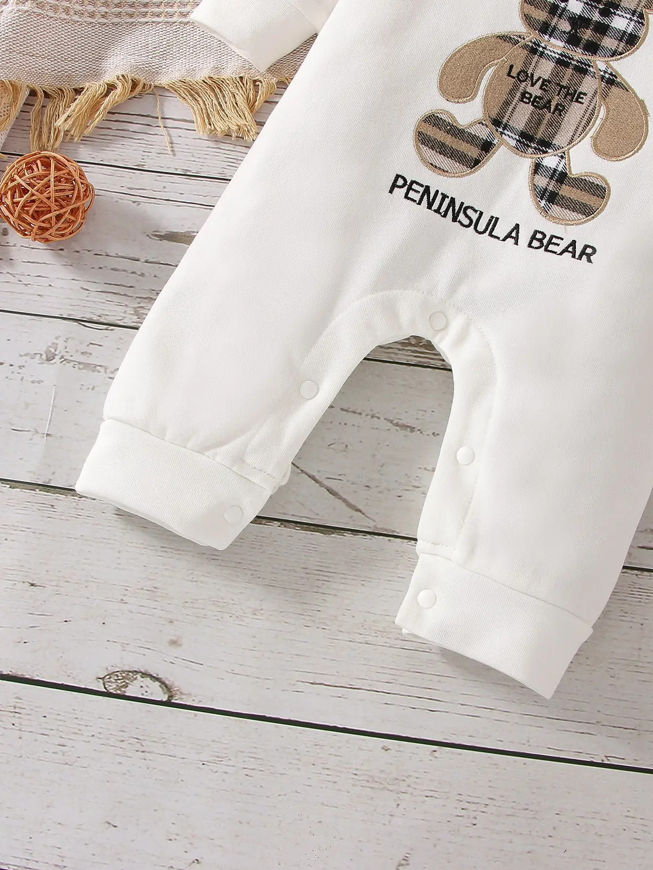 Autumn Newborn Baby Girls Comfortable Cute Casual Simple Boy Crewneck Long Sleeve Trousers Crawl Suit Bear Pattern Appliqu