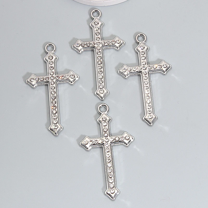 15pcs Jesus Cross Metal Charms Silver Color Glaring Pendants DIY Making Findings Handmade Jewelry