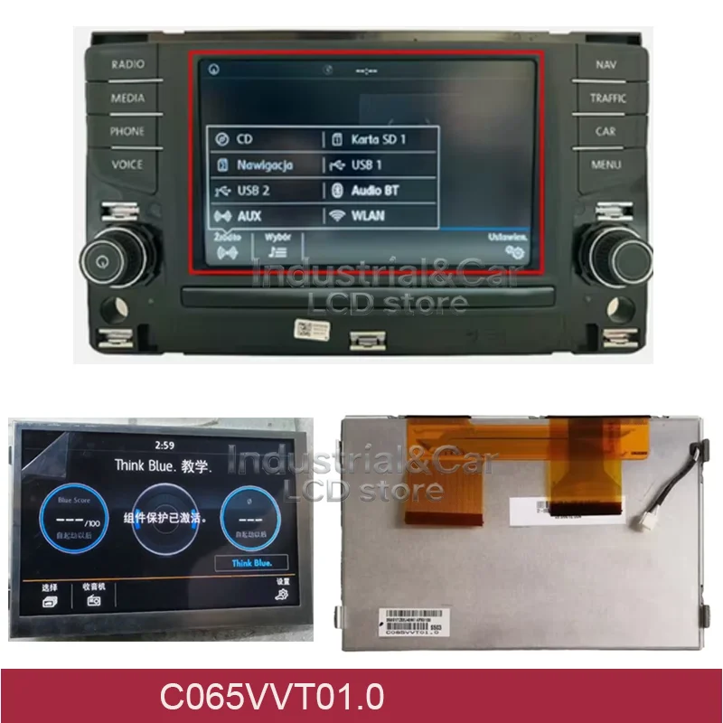 

6.5 Inch C065VVT01.0 C065VVT01 C065VVT01.O LCD Display Screen For VolkswagenPolo 6R 6C0919603 5F0919604 Car Radio Navigation