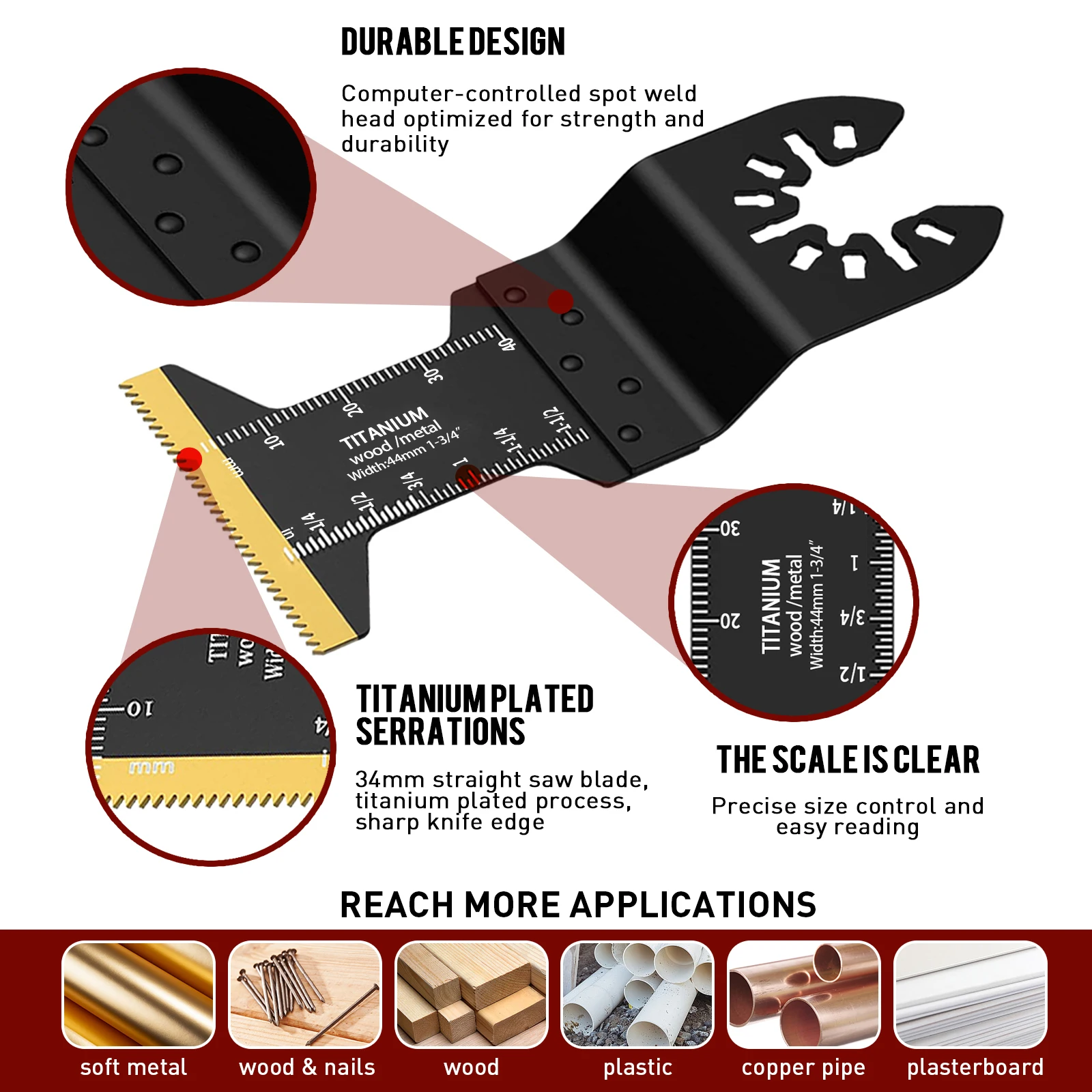 27 قطعة شفرات متعددة الأدوات متأرجحة، إطلاق سريع للخشب/المعادن، تناسب Milwaukee Ryobi Black & Decker Craftsman والمزيد