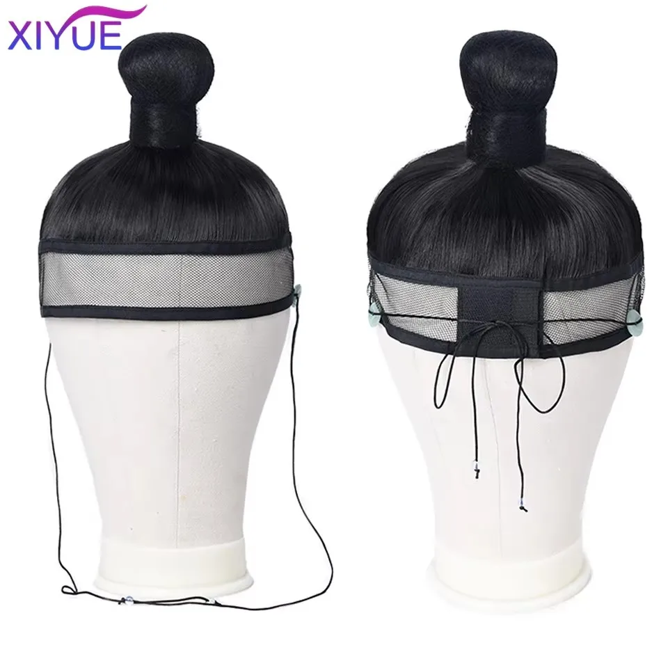 

XIYUE Synthetic Cosplay Headdress Hat Black Hanfu Men Warrior Cosplay Hair Products Ming Dynasty Ancient History Ninjas Hair